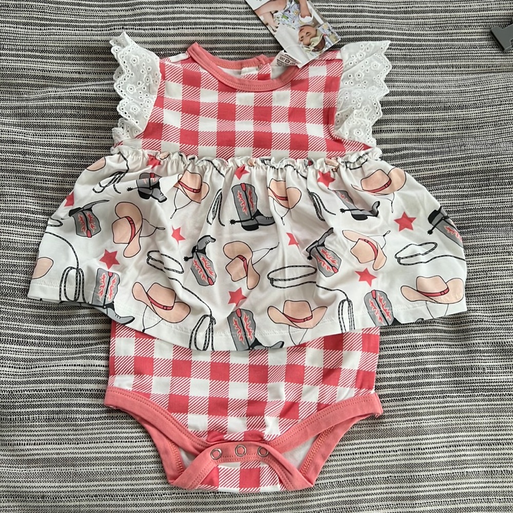 Rodeo Onesie with skirt 9-12 months